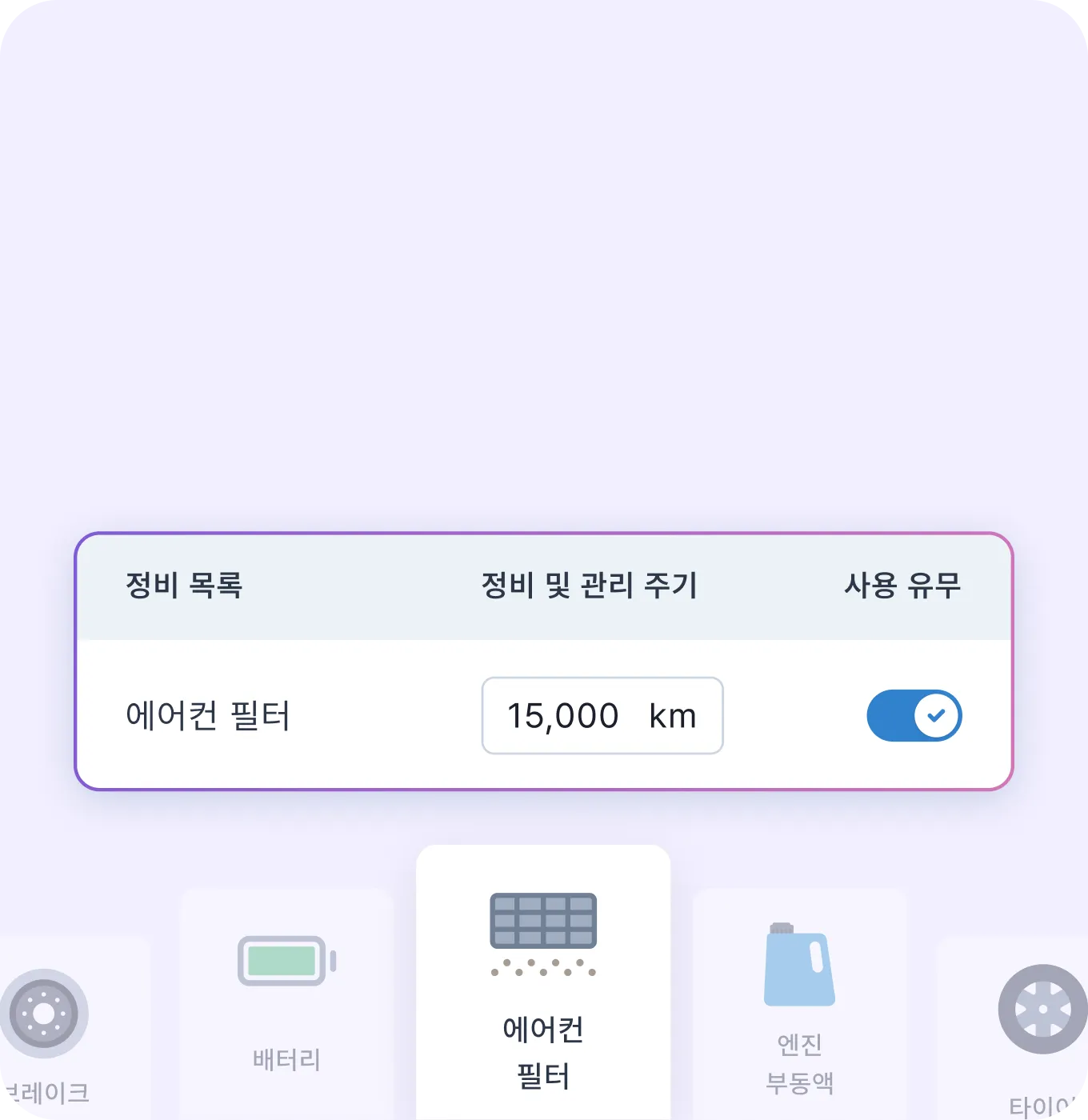 자동차 소모품 종류